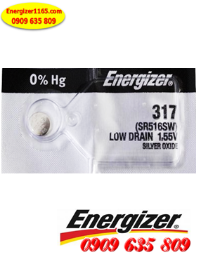 Energizer SR516SW-317; Pin đồng hồ 1.55v Energizer SR516SW-317 Silver Oxide 